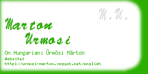 marton urmosi business card