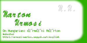 marton urmosi business card